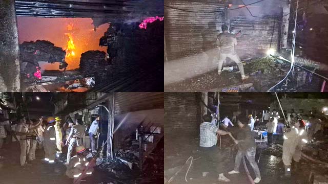 शिकोहाबाद की सब्जी मंडी में भीषण आग